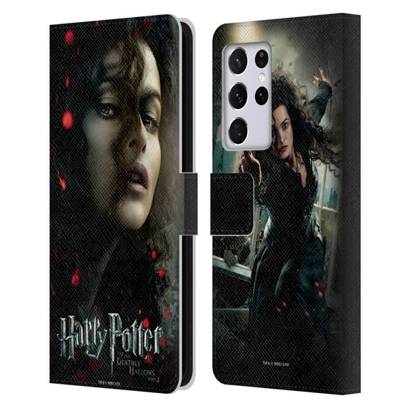 Head Case Designs Officially Licensed Harry Potter Deathly Hallows VIII Bellatrix Lestrange Leather Book Wallet Case Cover Compatible with Samsung Galaxy S21 Ultra 5G