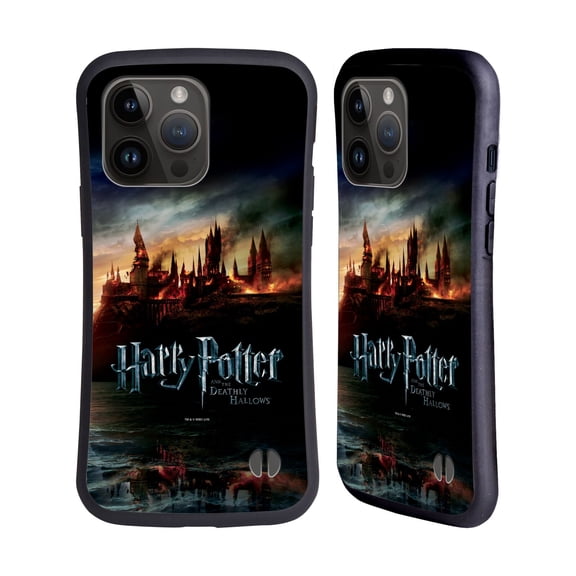 Head Case Designs Officially Licensed Harry Potter Deathly Hallows VIII Castle Hybrid Case Compatible with Apple iPhone 15 Pro Max