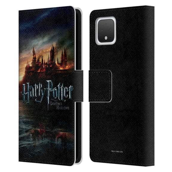 Head Case Designs Officially Licensed Harry Potter Deathly Hallows VIII Castle Leather Book Wallet Case Cover Compatible with Google Pixel 4