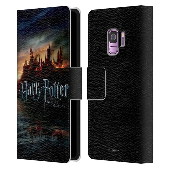Head Case Designs Officially Licensed Harry Potter Deathly Hallows VIII Castle Leather Book Wallet Case Cover Compatible with Samsung Galaxy S9