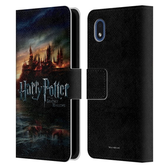 Head Case Designs Officially Licensed Harry Potter Deathly Hallows VIII Castle Leather Book Wallet Case Cover Compatible with Samsung Galaxy A01 Core (2020)