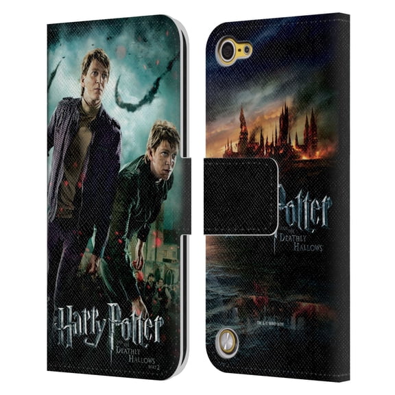 Head Case Designs Officially Licensed Harry Potter Deathly Hallows VIII Fred & George Weasley Leather Book Wallet Case Cover Compatible with Apple iPod Touch 5G 5th Gen