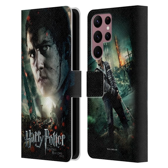 Head Case Designs Officially Licensed Harry Potter Deathly Hallows VIII Neville Longbottom Leather Book Wallet Case Cover Compatible with Samsung Galaxy S22 Ultra 5G
