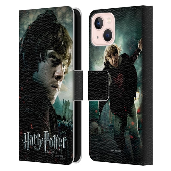 Head Case Designs Officially Licensed Harry Potter Deathly Hallows VIII Ron Weasley Leather Book Wallet Case Cover Compatible with Apple iPhone 13