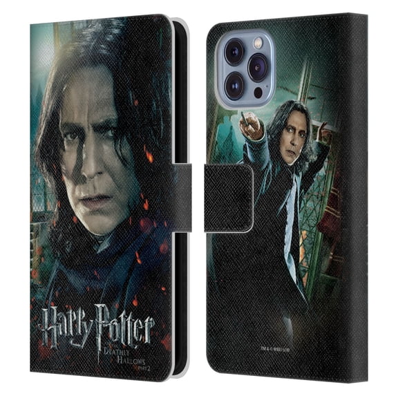 Head Case Designs Officially Licensed Harry Potter Deathly Hallows VIII Severus Snape Leather Book Wallet Case Cover Compatible with Apple iPhone 14