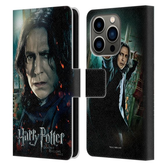 Head Case Designs Officially Licensed Harry Potter Deathly Hallows VIII Severus Snape Leather Book Wallet Case Cover Compatible with Apple iPhone 14 Pro