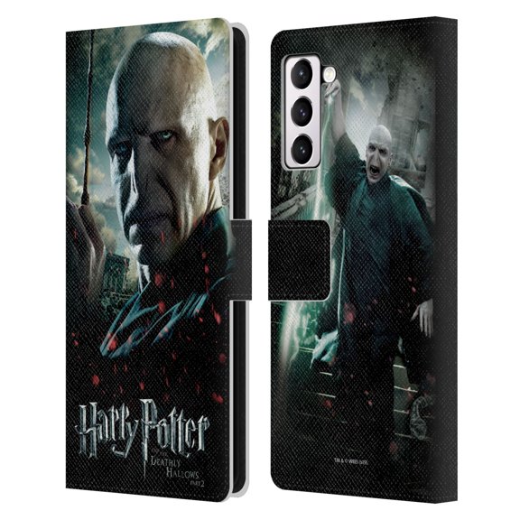 Head Case Designs Officially Licensed Harry Potter Deathly Hallows VIII Voldemort Leather Book Wallet Case Cover Compatible with Samsung Galaxy S21+ 5G