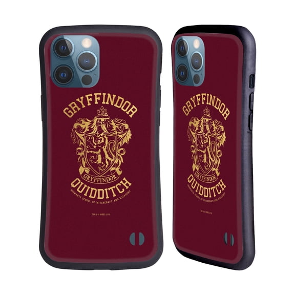 Head Case Designs Officially Licensed Harry Potter Deathly Hallows X Gryffindor Quidditch Hybrid Case Compatible with Apple iPhone 13 Pro Max