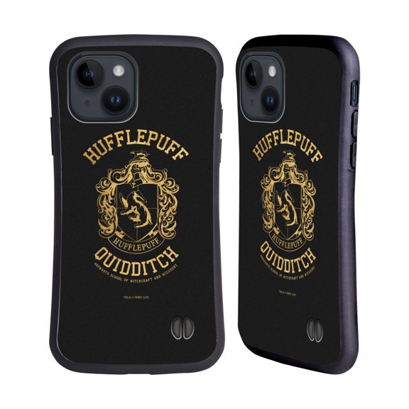 Head Case Designs Officially Licensed Harry Potter Deathly Hallows X Hufflepuff Quidditch Hybrid Case Compatible with Apple iPhone 15