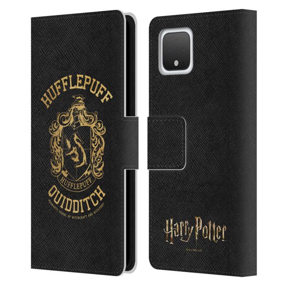 Head Case Designs Officially Licensed Harry Potter Deathly Hallows X Hufflepuff Quidditch Leather Book Wallet Case Cover Compatible with Google Pixel 4