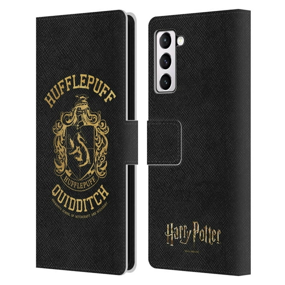 Head Case Designs Officially Licensed Harry Potter Deathly Hallows X Hufflepuff Quidditch Leather Book Wallet Case Cover Compatible with Samsung Galaxy S21+ 5G