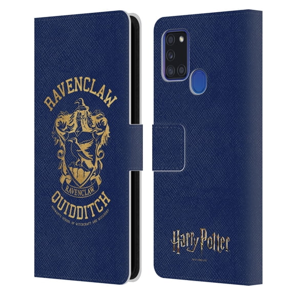 Head Case Designs Officially Licensed Harry Potter Deathly Hallows X Ravenclaw Quidditch Leather Book Wallet Case Cover Compatible with Samsung Galaxy A21s (2020)