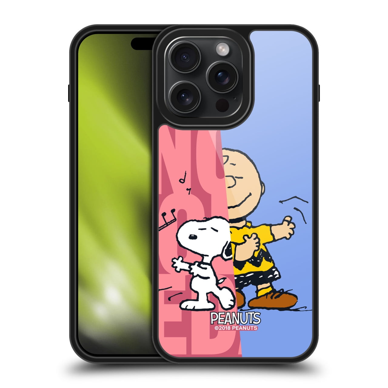 Head Case Designs Peanuts Halfs And Laughs Snoopy & Charlie Gel Armour Case For Apple iPhone 15 Pro Max