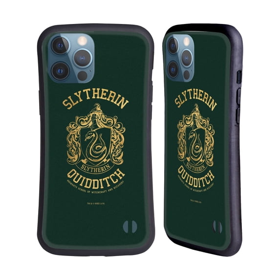 Head Case Designs Officially Licensed Harry Potter Deathly Hallows X Slytherin Quidditch Hybrid Case Compatible with Apple iPhone 13 Pro Max