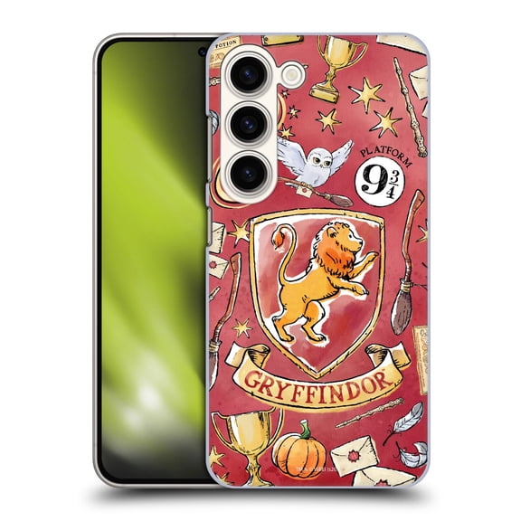 Head Case Designs Officially Licensed Harry Potter Deathly Hallows XIII Gryffindor Pattern Hard Back Case Compatible with Samsung Galaxy S23 5G