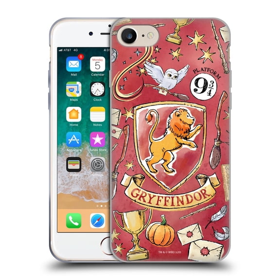 Head Case Designs Harry Potter Deathly Hallows XIII Gryffindor Pattern Soft Gel Case for Apple iPhone 7 / 8 / SE 2020 & 2022