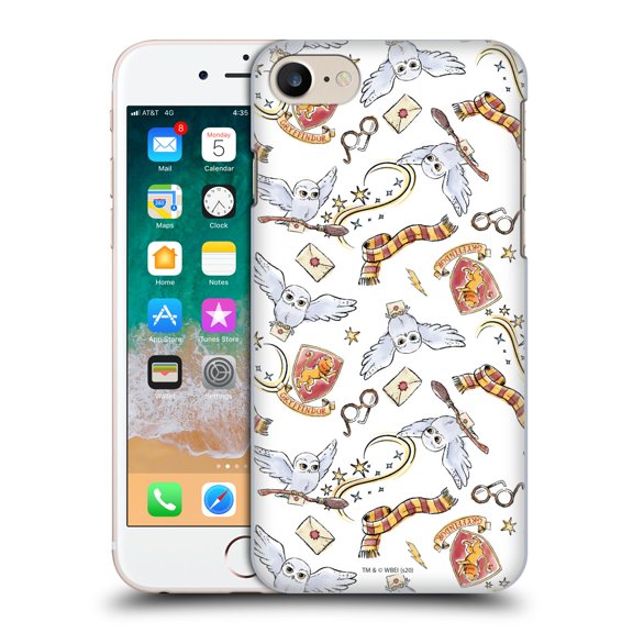 Head Case Designs Officially Licensed Harry Potter Deathly Hallows XIII Hedwig Owl Pattern Hard Back Case Compatible with Apple iPhone 7 / 8 / SE 2020 & 2022