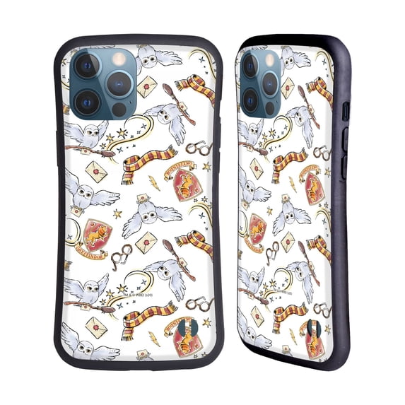 Head Case Designs Officially Licensed Harry Potter Deathly Hallows XIII Hedwig Owl Pattern Hybrid Case Compatible with Apple iPhone 13 Pro Max