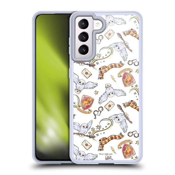 Head Case Designs Harry Potter Deathly Hallows XIII Hedwig Owl Pattern Soft Gel Case for Samsung Galaxy S21 5G