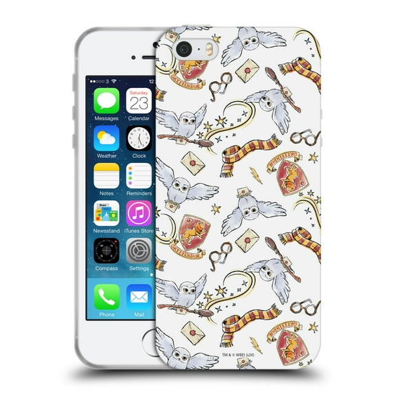 Head Case Designs Officially Licensed Harry Potter Deathly Hallows XIII Hedwig Owl Pattern Soft Gel Case Compatible with Apple iPhone 5 / 5s / iPhone SE 2016