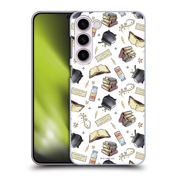 Head Case Designs Officially Licensed Harry Potter Deathly Hallows XIII Hogwarts Pattern Hard Back Case Compatible with Samsung Galaxy S23+ 5G