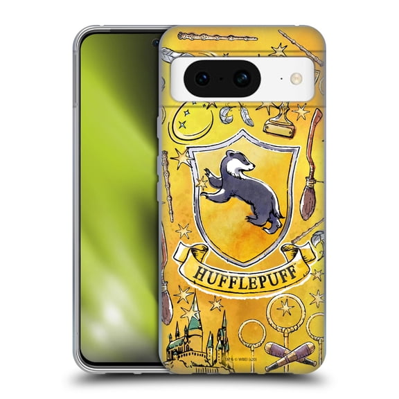 Head Case Designs Officially Licensed Harry Potter Deathly Hallows XIII Hufflepuff Pattern Soft Gel Case Compatible with Google Pixel 8