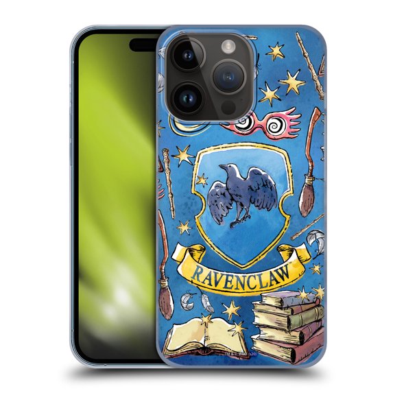 Head Case Designs Officially Licensed Harry Potter Deathly Hallows XIII Ravenclaw Pattern Hard Back Case Compatible with Apple iPhone 15 Pro