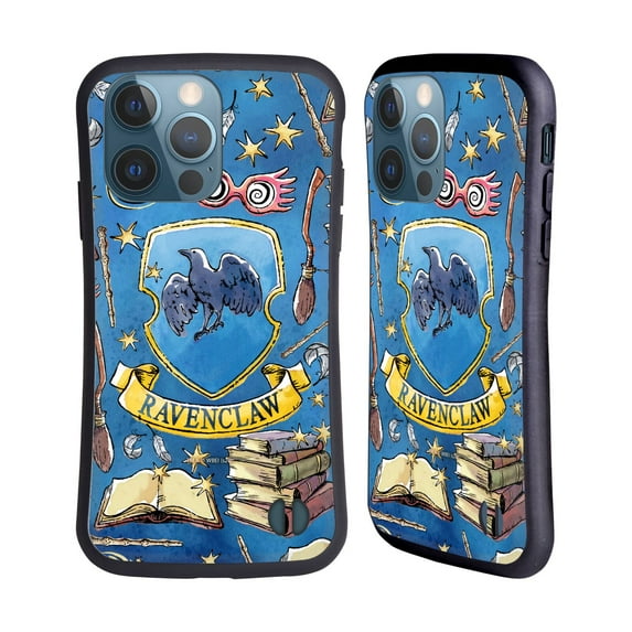 Head Case Designs Officially Licensed Harry Potter Deathly Hallows XIII Ravenclaw Pattern Hybrid Case Compatible with Apple iPhone 13 Pro