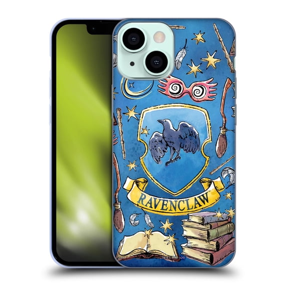 Head Case Designs Officially Licensed Harry Potter Deathly Hallows XIII Ravenclaw Pattern Soft Gel Case Compatible with Apple iPhone 13 Mini