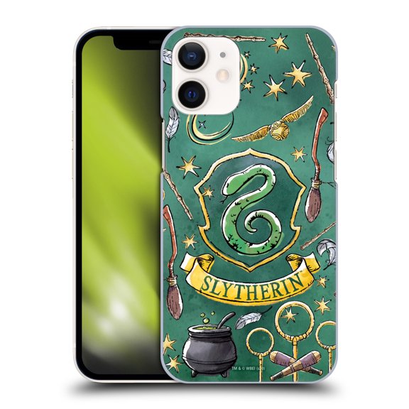 Head Case Designs Officially Licensed Harry Potter Deathly Hallows XIII Slytherin Pattern Hard Back Case Compatible with Apple iPhone 12 Mini