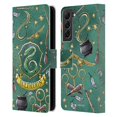 thumbnail image 1 of Head Case Designs Officially Licensed Harry Potter Deathly Hallows XIII Slytherin Pattern Leather Book Wallet Case Cover Compatible with Samsung Galaxy S22+ 5G, 1 of 6