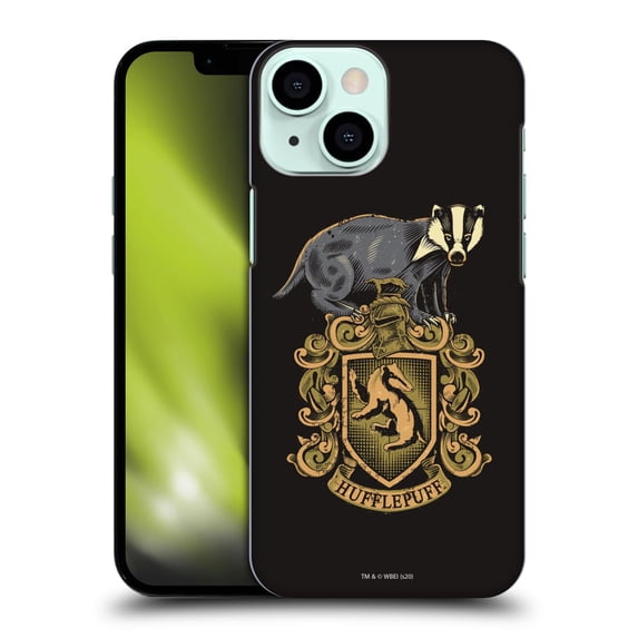 Head Case Designs Officially Licensed Harry Potter Deathly Hallows XIV Hufflepuff Hard Back Case Compatible with Apple iPhone 13 Mini