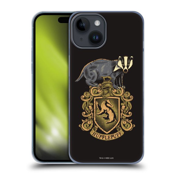 Head Case Designs Officially Licensed Harry Potter Deathly Hallows XIV Hufflepuff Hard Back Case Compatible with Apple iPhone 15