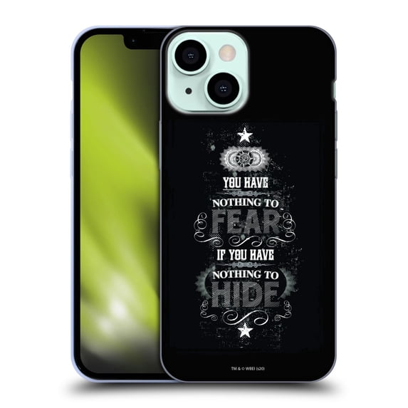 Head Case Designs Officially Licensed Harry Potter Deathly Hallows XIV Nothing To Fear Quote Soft Gel Case Compatible with Apple iPhone 13 Mini