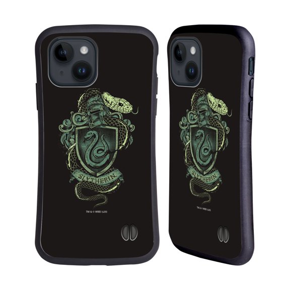 Head Case Designs Officially Licensed Harry Potter Deathly Hallows XIV Slytherin Hybrid Case Compatible with Apple iPhone 15