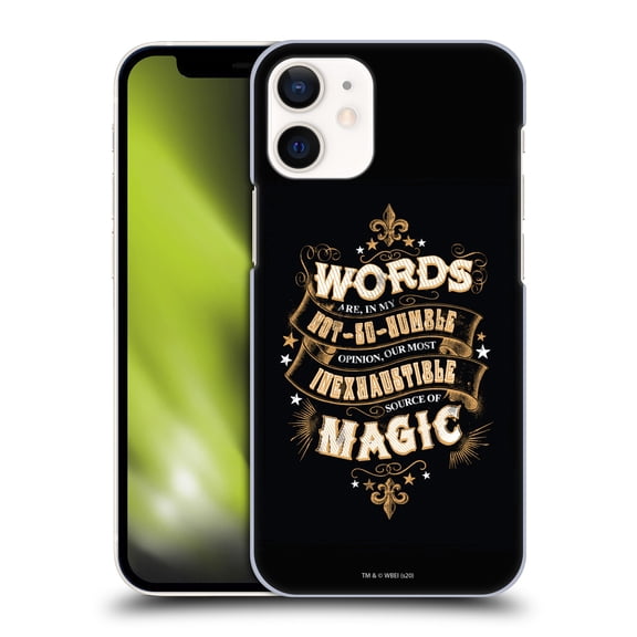 Head Case Designs Officially Licensed Harry Potter Deathly Hallows XIV Words Magic Dumbledore Quote Hard Back Case Compatible with Apple iPhone 12 Mini