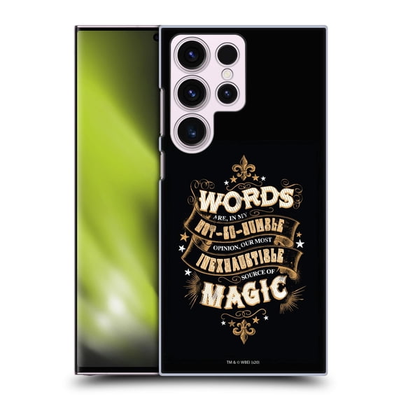 Head Case Designs Officially Licensed Harry Potter Deathly Hallows XIV Words Magic Dumbledore Quote Hard Back Case Compatible with Samsung Galaxy S23 Ultra 5G