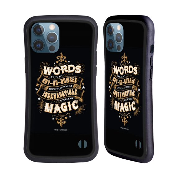 Head Case Designs Officially Licensed Harry Potter Deathly Hallows XIV Words Magic Dumbledore Quote Hybrid Case Compatible with Apple iPhone 12 Pro Max