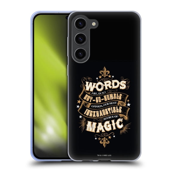 Head Case Designs Officially Licensed Harry Potter Deathly Hallows XIV Words Magic Dumbledore Quote Soft Gel Case Compatible with Samsung Galaxy S23+ 5G