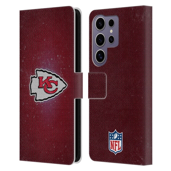 Head Case Designs NFL Kansas City Chiefs Artwork LED Leather Book Wallet Case Cover For Samsung Galaxy S25 Ultra