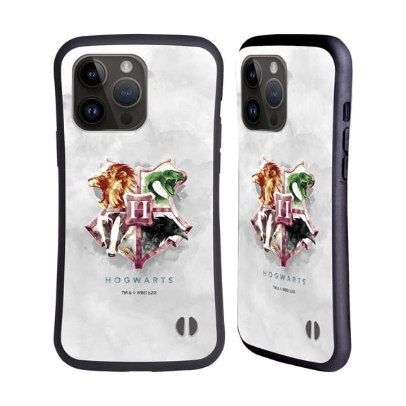 Head Case Designs Officially Licensed Harry Potter Deathly Hallows XVI Hogwarts Hybrid Case Compatible with Apple iPhone 15 Pro Max