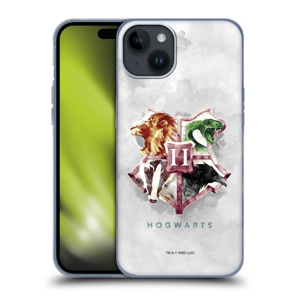 Head Case Designs Officially Licensed Harry Potter Deathly Hallows XVI Hogwarts Soft Gel Case Compatible with Apple iPhone 15 Plus