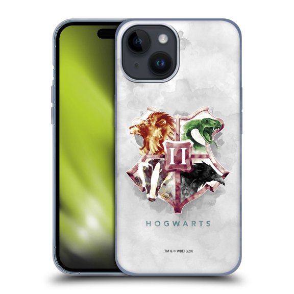 Head Case Designs Officially Licensed Harry Potter Deathly Hallows XVI Hogwarts Soft Gel Case Compatible with Apple iPhone 15