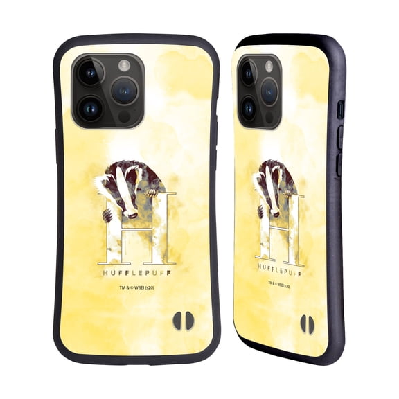 Head Case Designs Officially Licensed Harry Potter Deathly Hallows XVI Hufflepuff Hybrid Case Compatible with Apple iPhone 15 Pro Max