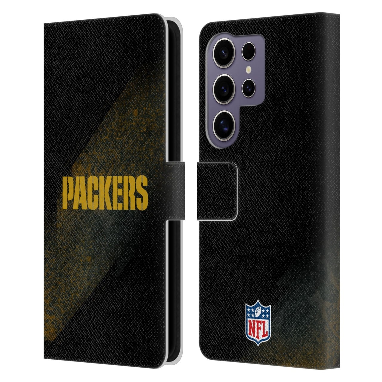 Head Case Designs NFL Green Bay Packers Logo Blur Leather Book Wallet Case Cover For Samsung Galaxy S25 Ultra