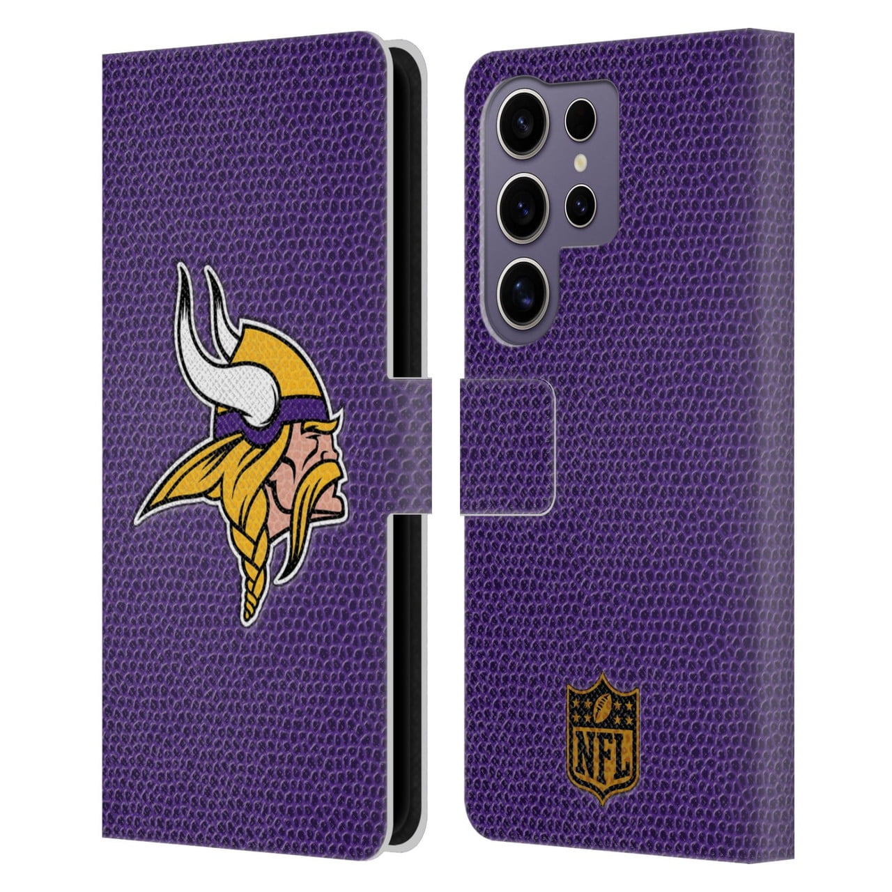 Head Case Designs NFL Minnesota Vikings Logo Football Leather Book Wallet Case Cover For Samsung Galaxy S25 Ultra