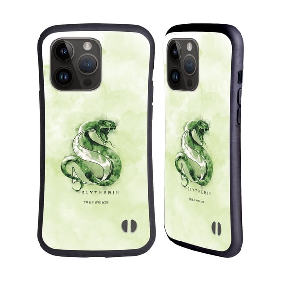 Head Case Designs Officially Licensed Harry Potter Deathly Hallows XVI Slytherin Hybrid Case Compatible with Apple iPhone 15 Pro Max