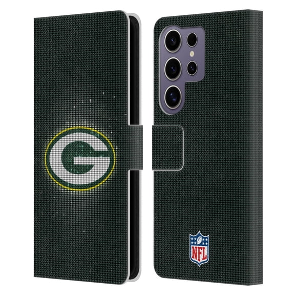 Head Case Designs NFL Green Bay Packers Artwork LED Leather Book Wallet Case Cover For Samsung Galaxy S25 Ultra