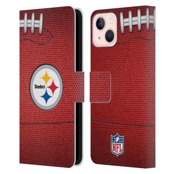 Head Case Designs NFL Pittsburgh Steelers Graphics Football Leather Book Wallet Case Cover For Apple iPhone 13