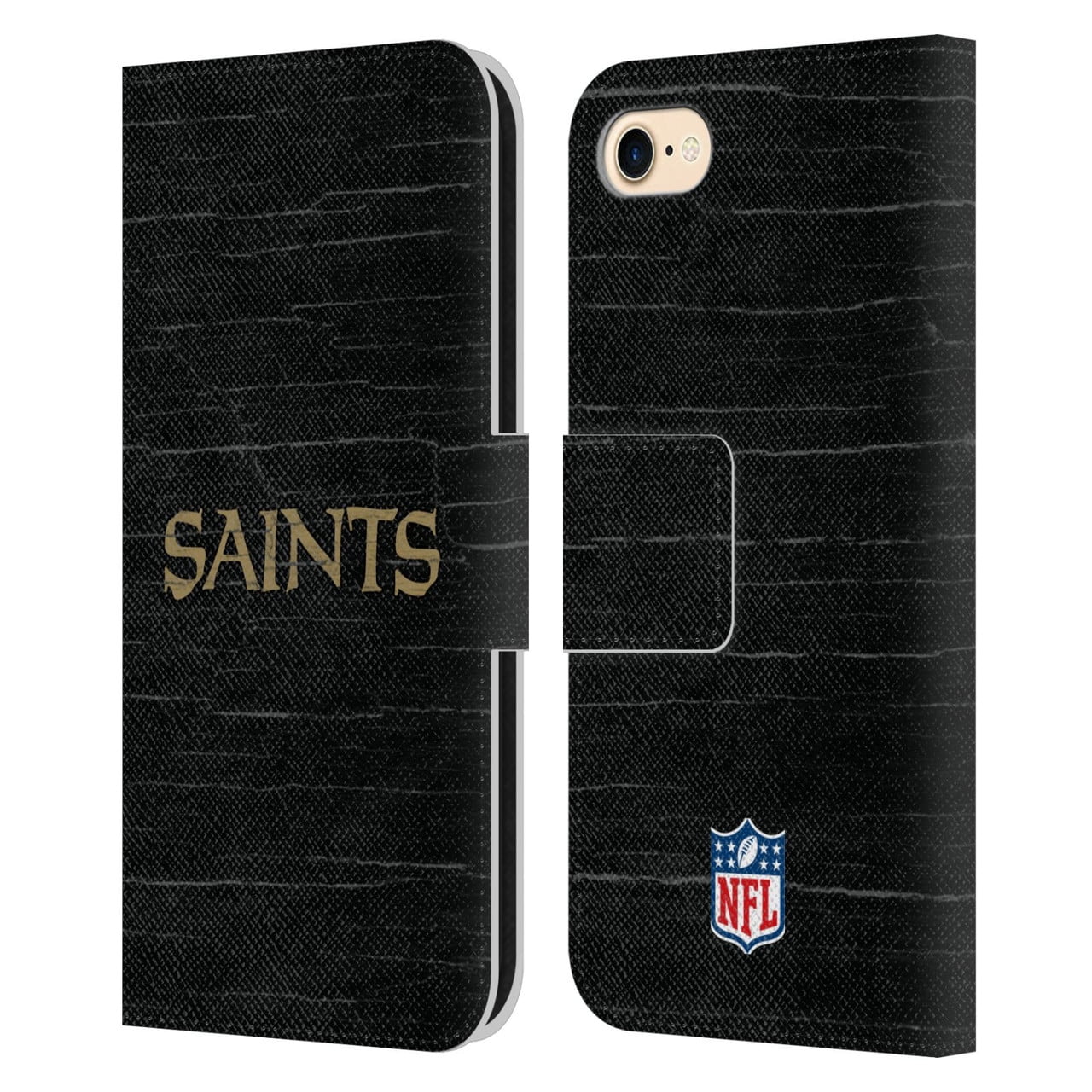 Head Case Designs NFL New Orleans Saints Logo Distressed Look Leather Book Wallet Case Cover For Apple iPhone 7 / 8 / SE 2020 & 2022